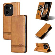 Per vivo Y200 5G AZNS Custodia per telefono in pelle di vitello con texture magnetica (marrone chiaro)