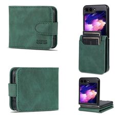 Per Samsung Galaxy Z Flip6 5G AZNS Dream II Custodia per telefono PU+TPU orizzontale con chiusura a scatto in PU (verde)