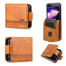 Per Samsung Galaxy Z Flip6 5G AZNS custodia magnetica in pelle di vitello con vibrazione (marrone chiaro)