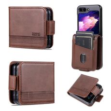 Per Samsung Galaxy Z Flip6 5G AZNS custodia magnetica in pelle di vitello con vibrazione (marrone scuro)