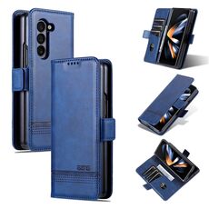Per Samsung Galaxy Z Fold6 5G AZNS custodia magnetica in pelle di vitello con vibrazione (blu scuro)