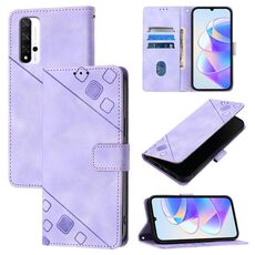 Per Honor 20 / 20 Pro / 20s Custodia in pelle goffrata effetto pelle (viola chiaro)