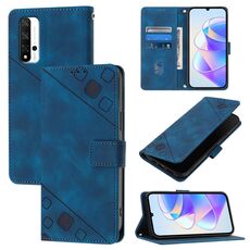 Custodia per telefono in pelle goffrata per Honor 20/20 Pro / 20s (blu)
