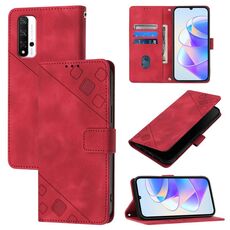 Custodia per telefono in pelle goffrata per Honor 20/20 Pro / 20s (rossa)