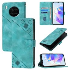 Custodia per telefono in pelle goffrata per Honor 50 Lite (verde)