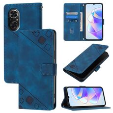 Custodia per telefono in pelle goffrata per Honor 50 SE (blu)