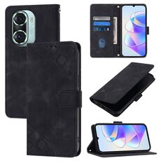 Custodia per telefono in pelle goffrata per Honor 60 Pro (nera)