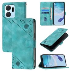 Custodia per telefono in pelle goffrata per Honor X7a / Play7T 5G (verde)