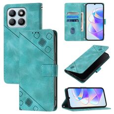 Custodia per telefono in pelle goffrata per Honor X8b (verde)