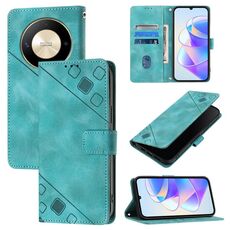 Custodia per telefono in pelle goffrata globale per Honor X9b / Magic6 Lite 5G (verde)
