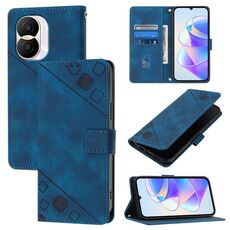 Custodia per telefono in pelle goffrata per Honor X40i (blu)