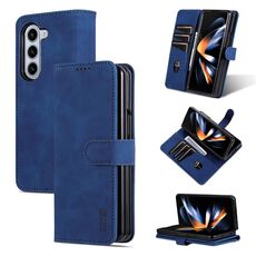 Per Samsung Galaxy Z Fold6 5G AZNS Custodia per cellulare in pelle con texture di vitello (blu)