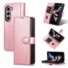 Per Samsung Galaxy Z Fold6 5G AZNS Custodia per cellulare in pelle con texture di vitello (oro rosa)