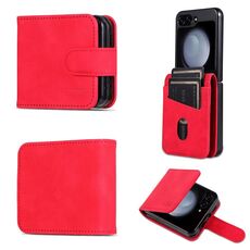 Per Samsung Galaxy Z Flip6 5G AZNS Custodia per cellulare in pelle con texture di vitello (rossa)