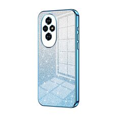 Custodia per telefono elettrolitico in polvere glitter sfumata per Honor 200 (blu)