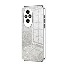 Custodia per telefono elettrolitico in polvere glitter sfumata per Honor 200 (argento)