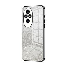 Custodia per telefono elettrolitico in polvere glitter sfumata per Honor 200 (nera)