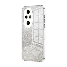 Custodia per telefono elettrolitico in polvere glitter sfumata per Honor 200 Pro (trasparente)