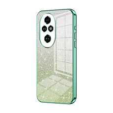 Custodia per telefono elettrolitico in polvere glitter sfumata per Honor 200 Pro (verde)