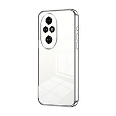 Per Honor 200 Pro Custodia per telefono con foro sottile e placcatura trasparente (argento)