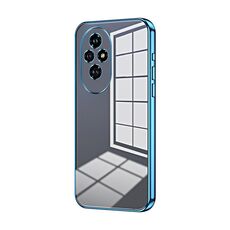 Per Honor 200 Custodia per telefono con foro sottile con placcatura trasparente (blu)