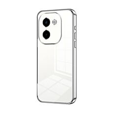 Per vivo Y200 Custodia per telefono con foro sottile con placcatura trasparente (Argento)