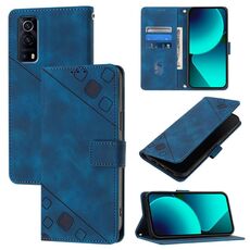 Custodia per cellulare in pelle goffrata per vivo Y72 5G / iQOO Z3 / Y52 5G (blu)