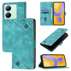 Custodia per cellulare in pelle goffrata per vivo Y78 5G / Y78+ 5G Global / V29 Lite (verde)