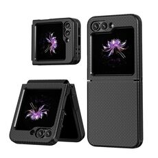 Per Samsung Galaxy Z Flip6 5G motivo a quadretti TPU + custodia antiurto per PC (nera)