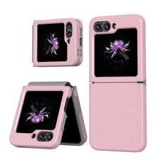 Per Samsung Galaxy Z Flip6 5G Custodia per telefono antiurto in TPU + PC con motivo a quadretti (rosa chiaro)