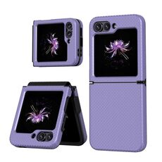 Per Samsung Galaxy Z Flip6 5G motivo a quadretti TPU + custodia antiurto per PC (viola)