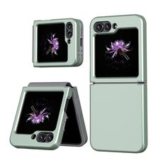 Custodia per telefono antiurto in TPU+PC per Samsung Galaxy Z Flip6 5G Flat Skin Feel (verde menta)