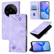 Custodia per telefono in pelle goffrata Ultra Skin Feel per Xiaomi 14 (viola chiaro)