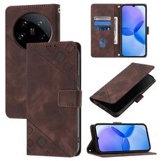 Per Xiaomi 14 Custodia per telefono in pelle goffrata Ultra Skin Feel (marrone)
