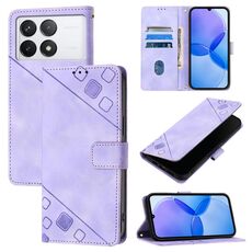 Per Xiaomi Redmi K70 / K70 Pro Custodia in pelle goffrata con effetto pelle (viola chiaro)
