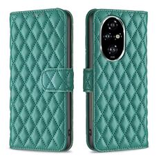 Per Honor 200 Pro Diamond Lattice Portafoglio Flip Custodia in pelle per telefono (Verde)