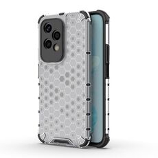 Per Honor 200 Lite Custodia protettiva per telefono a nido d'ape antiurto globale per PC + TPU (bianca)