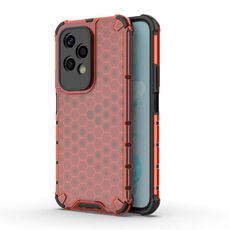 Per Honor 200 Lite Custodia protettiva antiurto a nido d'ape per PC + TPU per telefono (rosso)