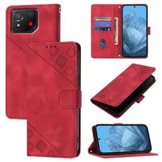 Custodia per telefono in pelle goffrata Skin Feel per Asus ROG Phone 8 (rossa)