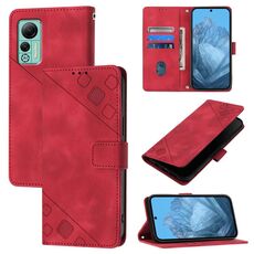 Custodia per telefono in pelle goffrata Skin Feel per Ulefone Note 14 (rossa)