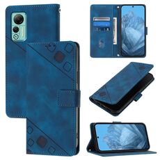 Custodia per telefono in pelle goffrata Skin Feel per Ulefone Note 14 (blu)