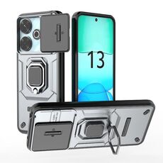 Per Xiaomi Redmi 13 4G Global Sliding Camshield TPU + Custodia per telefono antiurto per PC con supporto (grigio)