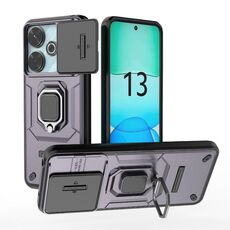 Per Xiaomi Redmi 13 4G Global Sliding Camshield TPU + Custodia per telefono antiurto per PC con supporto (viola)