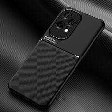 Per Honor 200 Lite Global Classic Tilt Strip Grain Magnetico Antiurto PC + Custodia per telefono in TPU (Nero)
