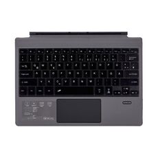 1089DC-DE Tastiera tedesca retroilluminata magnetica Bluetooth 3.0 per Microsoft Surface Pro 7/6/2017/4/3 (grigio)