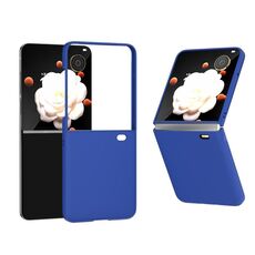 Custodia per telefono a copertura totale 3 in 1 per Honor Magic V Flip, effetto pelle smerigliata (blu)