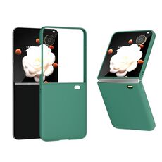 Custodia per telefono a copertura totale con sensazione di pelle smerigliata per PC 3 in 1 per Honor Magic V Flip (verde)