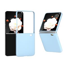 Per Honor Magic V Flip 3 in 1 Custodia per telefono a copertura totale con sensazione di pelle smerigliata per PC (azzurro)