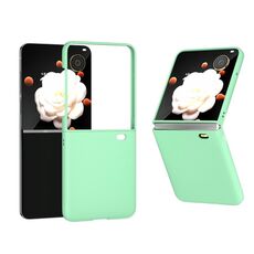 Per Honor Magic V Flip 3 in 1 Custodia per telefono a copertura totale con sensazione di pelle smerigliata per PC (verde chiaro)