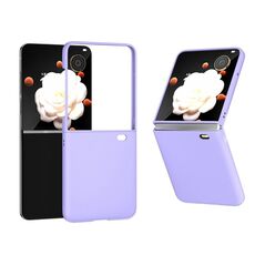 Per Honor Magic V Flip 3 in 1 PC Custodia per telefono con copertura totale in pelle smerigliata (viola)